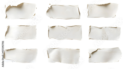Collection of Torn and Crumpled Blank Note Papers for Creative Text and Design Elements