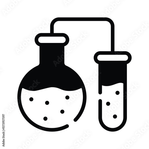 Easy to use glyph icon showing lab distillation experiment