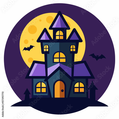 Abstract vector illustration of logo for celebrating children's holiday,halloween yellow pumpkin poster closeup on background.Halloween drawing consisting of tag,label,smile,monster,poster,face,party.