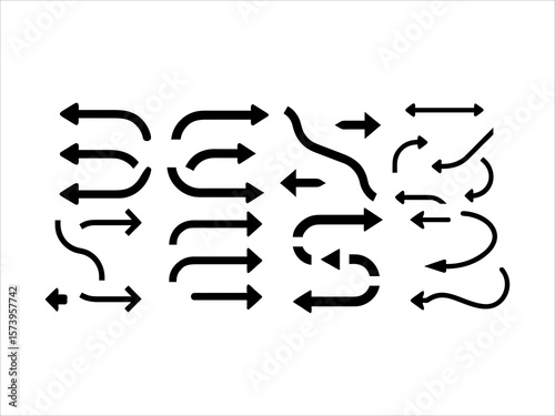 Maltipul curve arrow bundle vector