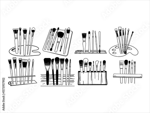 Brush strocks bundle vector