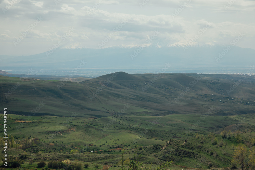 Obraz premium Beautiful landscape on the Caucasus Mountains from Armenia