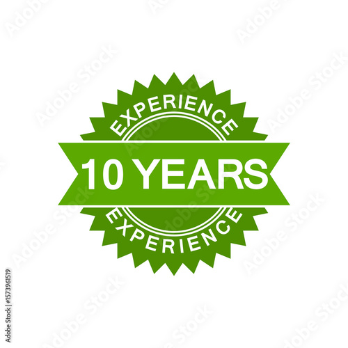  10 years experience icon isolated on white background