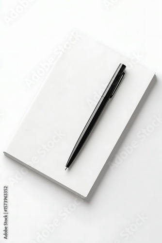 Wallpaper Mural Blank Notepad Pen White Background. Torontodigital.ca
