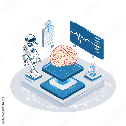 AI medical platform with brain data analysis and robot assistance