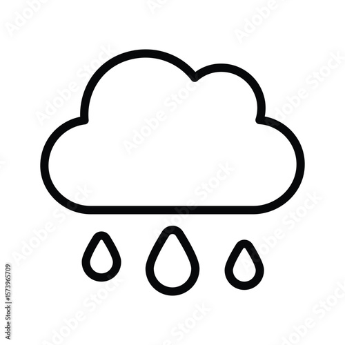 Gaze upon this outline icon featuring gentle rain cloud