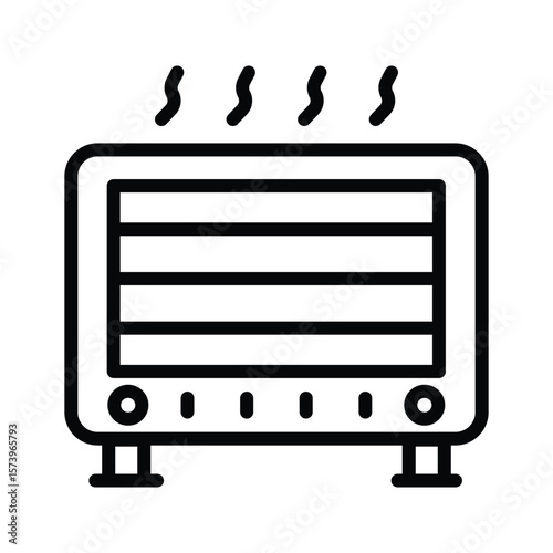 This icon of room heater creatively designed in outline style