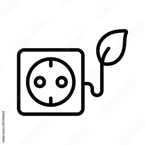 Presenting a linear icon depicting green energy outlet