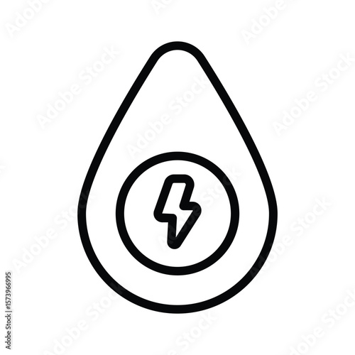 An engaging linear icon showing hydropower concept