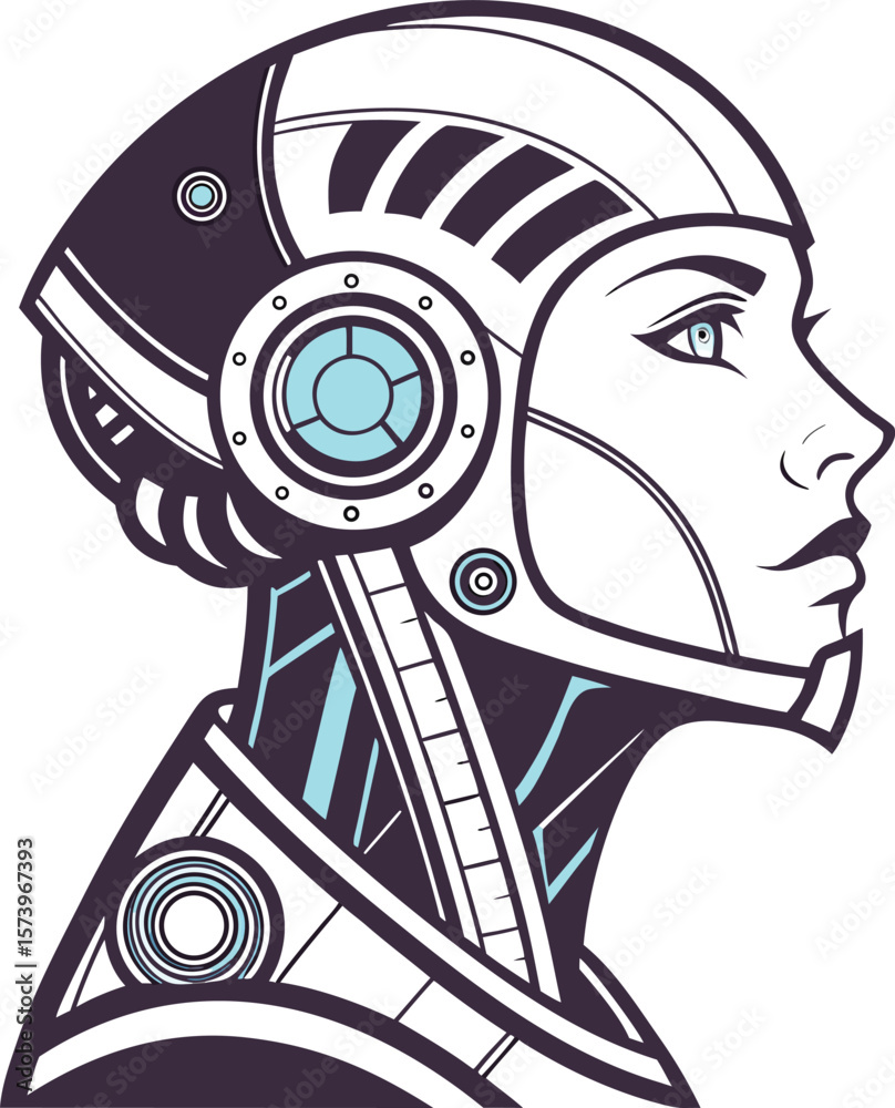 Fototapeta premium robot head mascot