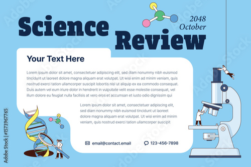 Scientific Laboratory Research or Experiment Process. Scientists Characters Working with scientific equipment. informaton, notice template.