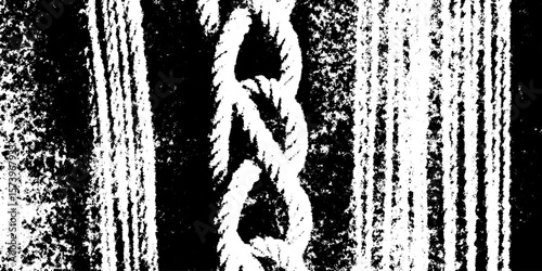 Bohemian macramé knot pattern in distressed grunge style for design overlay