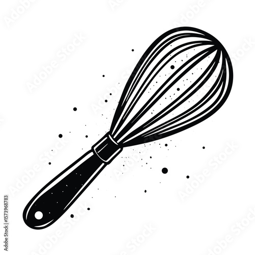 Black and white whisk kitchen tool cooking baking