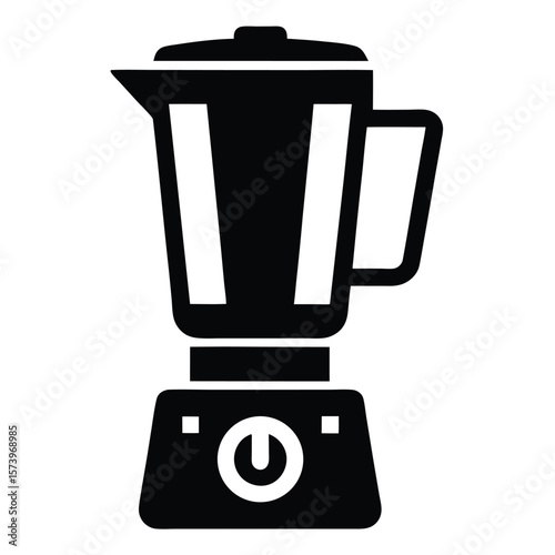 Black blender icon kitchen appliance white
