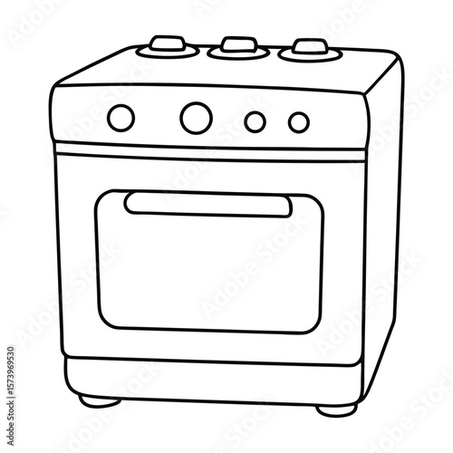 Black outline of a stove oven kitchen appliance