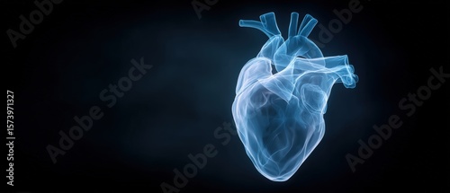 Medical innovation heart anatomy visualization digital art 3d rendering medical science abstract view health awareness