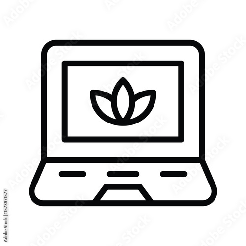 Have a sight of this premium line icon showing laptop