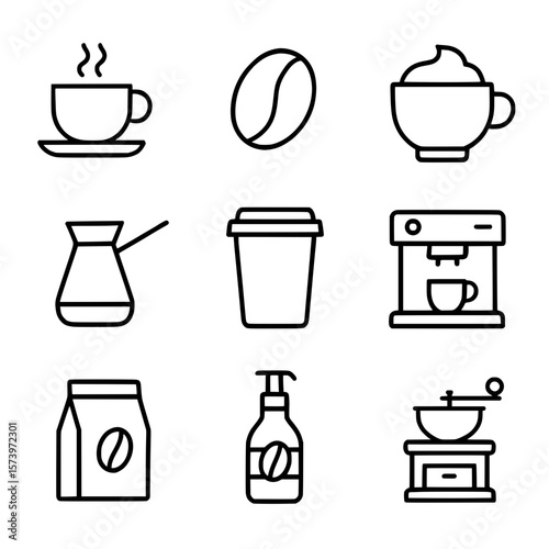 coffee icons set