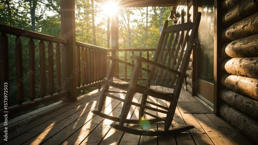 Porch serenity Rocking chair awaits Porch serenity Rocking chair awaits