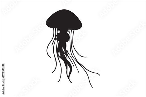 Jellyfish Silhouette Vector Set

