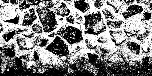 Grunge texture of crushed gravel path with angular stones for design overlay