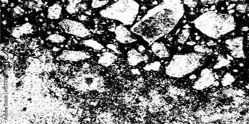 Grunge texture of crushed gravel path with angular stone fragments for overlay and design