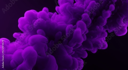 Abstract Purple Ink Swirl in Dark Background