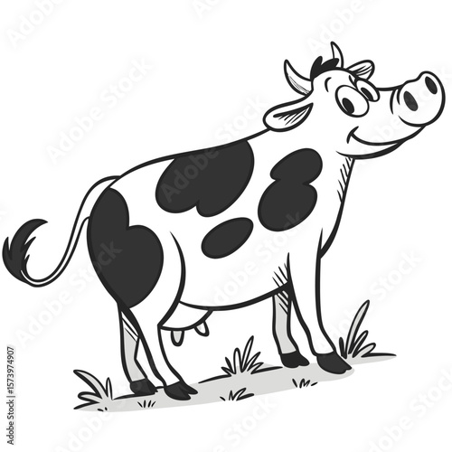 cow on a white background