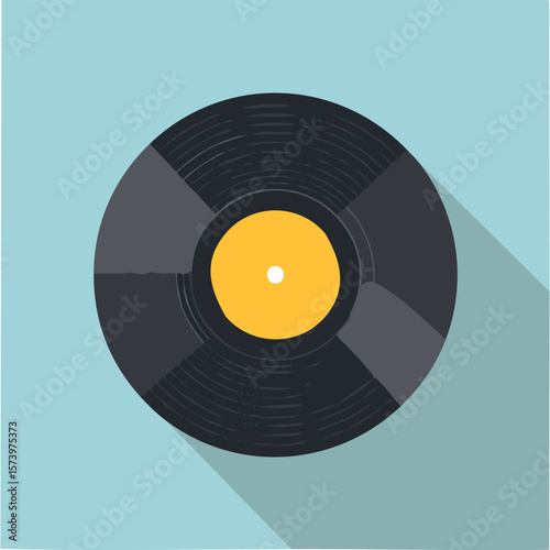 Cute vinyl record flat vector