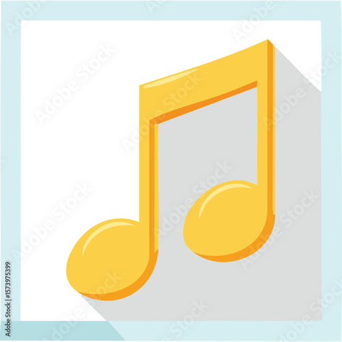 Cute music note flat vector