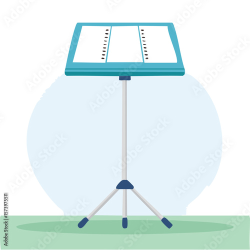 Cute music stand flat vector