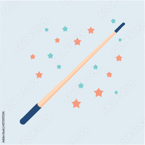 Cute conductor baton flat vector