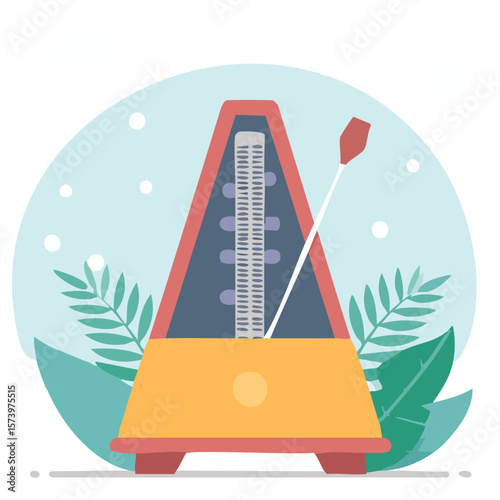 Cute metronome flat vector