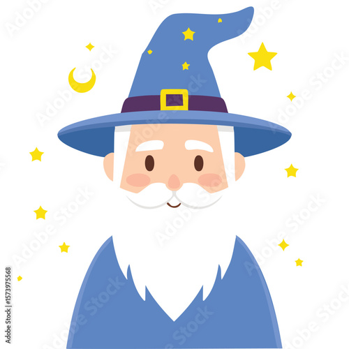 Cute wizard flat vector