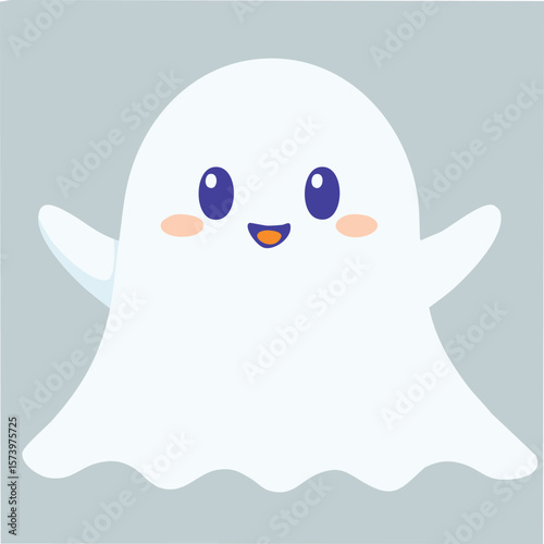 Cute ghost flat vector