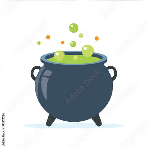 Cute cauldron flat vector