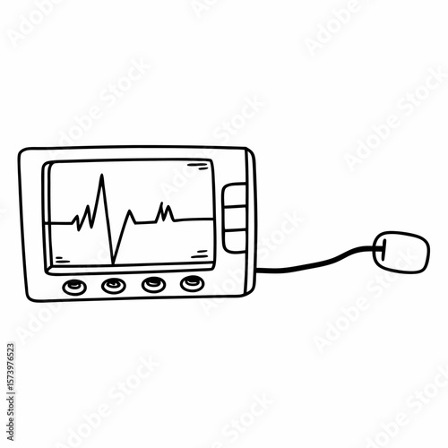 Electrocardiogram (ECG/EKG) Waveform on a Heart Monitor