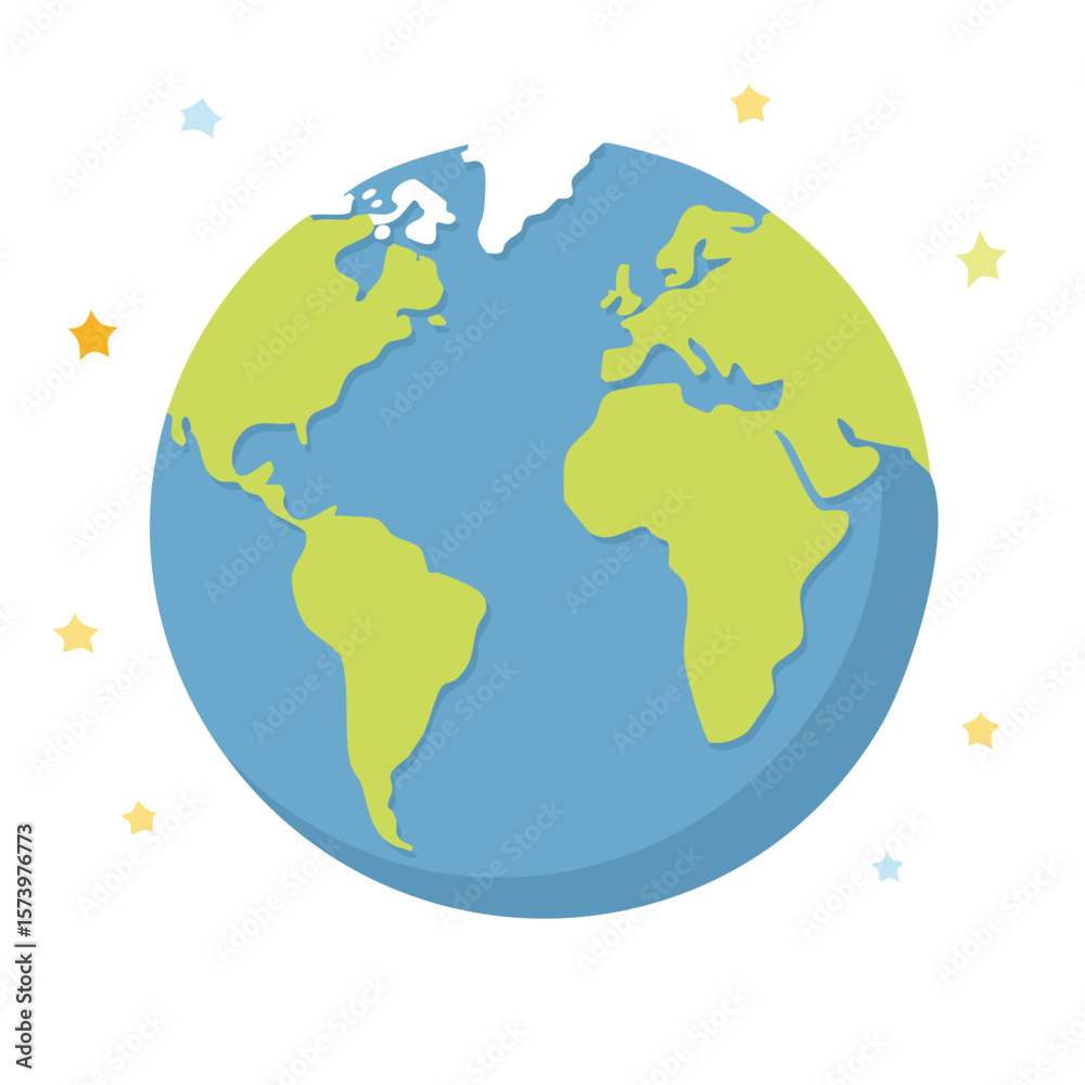 Obraz premium Cute globe flat vector