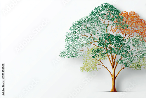 Conceptual Communication Tree with Icons and White Background