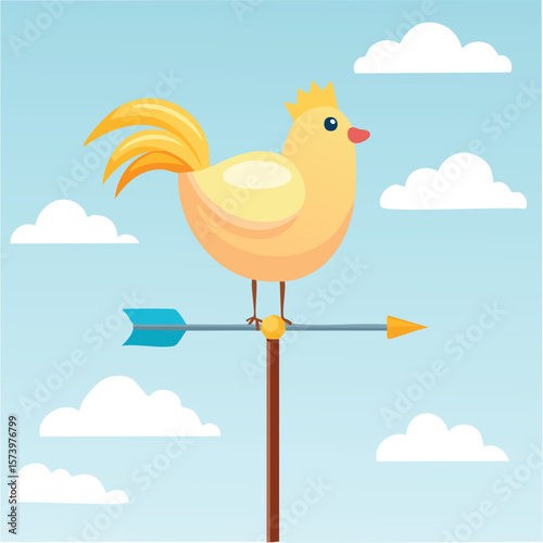 Cute weather vane flat vector