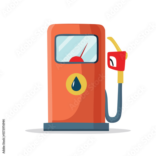Cute fuel pump flat vector