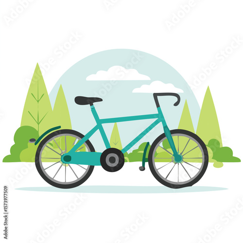 Cute electric bike flat vector