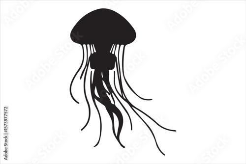 Jellyfish Silhouette Vector Set


