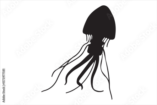 Jellyfish Silhouette Vector Set

