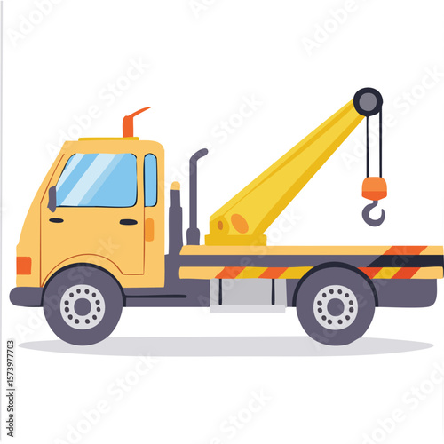 Cute tow truck flat vector