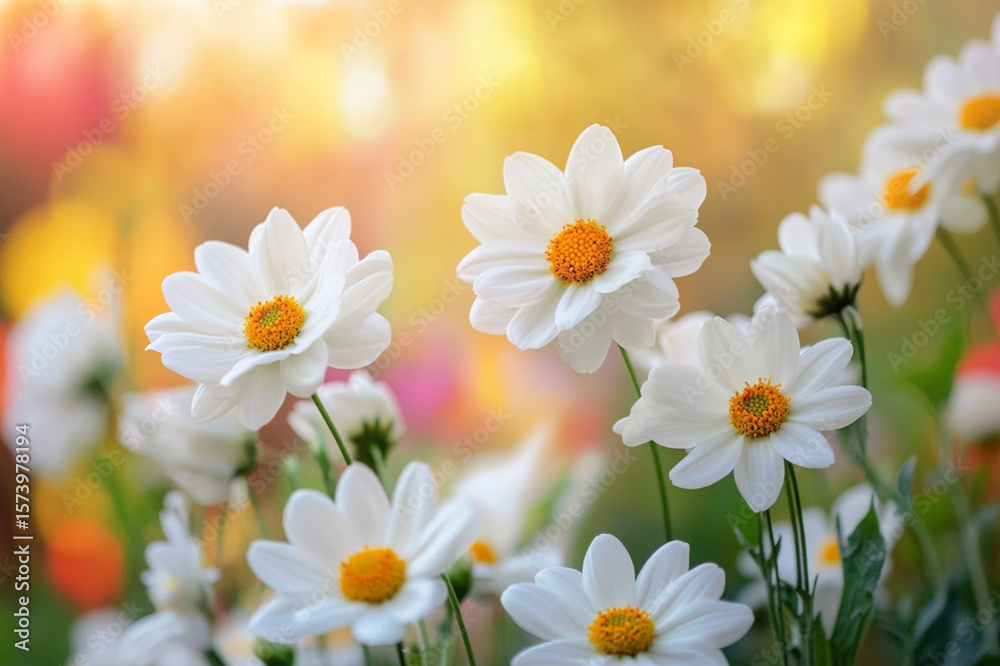 Fototapeta premium daisies in a garden