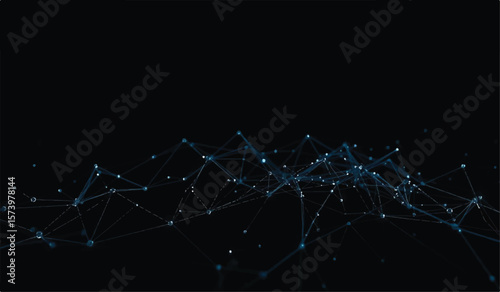 Abstract blue neural network: a connected web of data for technology, AI, and digital communication.