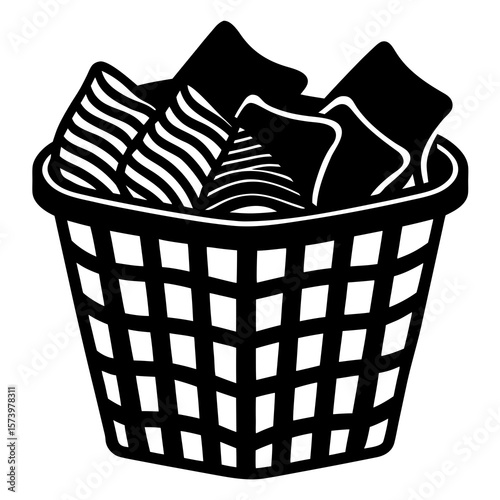  Laundry Basket with Socks  Icon Fun and Festive AI Graphic Design for Digital Use