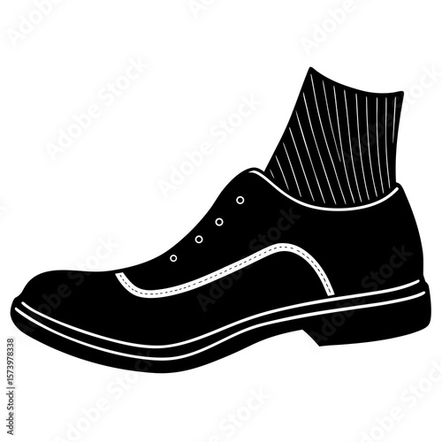 Shoe with Sock Poking Out  Icon Fun and Festive AI Graphic Design for Digital Use
