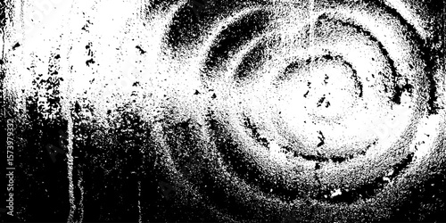 Grunge etched frosted window pane with swirl patterns for textured overlay design